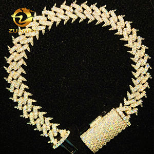 Collana braccialetto con maglia cubana 10mm con maglia cubana in Moissanite, gioiello Hip Hop quotidiano Chic senza sforzo - Product Image 3