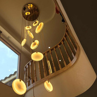 Lustre nordique moderne en cuivre pour Restaurant, luminaire rotatif pour escalier, chambre à coucher, chevet de Villa, lampe en marbre de luxe