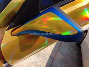 Film de vinyle <span class=keywords><strong>holographique</strong></span> or irisé Chrome Laser vinyle rouleau sans bulles enveloppe de voiture 1.52*17m - Product Image 3