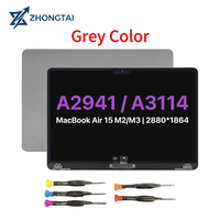 MacBook Air A2941 A3114 Layar LCD IPS 15-Inci Perakitan Pengganti Layar Penuh Perak Starlight Abu-abu Ruang Angkasa Midnight