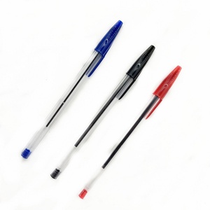 50pcs/box Wholesale Promotional Customize Logo Ok Stationery Multi Colors Transparent Plastic <b>Ballpoint</b> <b>Pen</b> - Product Image 1