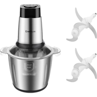 Mini hachoir électrique portable en acier inoxydable pour ail, oignon, légumes, 500W, haute efficacité, hachoir à viande