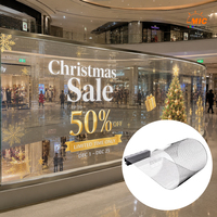 Film LED cristallin P6 P8, écran LED adhésif pour centre commercial, vente de Noël, affichage numérique sur fenêtre, écran publicitaire