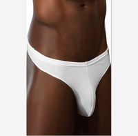 Paton Fabriek Custom Biologisch Katoenen Heren Sexy Ondergoed Lage-Rise Ademende Gebreide Slips String Bikini G-String