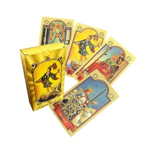 Carte da Gioco Personalizzate con Superficie Testurizzata Placcata in Oro 24k, Durevoli ed Ecologiche, Carte dei Tarocchi in Plastica con Foglio Metallico - Product Image 1