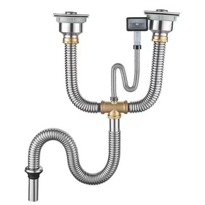 Offerta Speciale: Moderno e Resistente <span class=keywords><strong>Scarico</strong></span> a Doppio Sifone in Acciaio Inossidabile per Lavello, con Coppa Antiodore e Doppio Serbatoio - Product Image 1