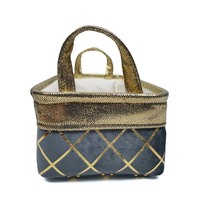 Panier de rangement en tissu de bambou de taille personnalisée pour la maison - Panier à linge doré avec poignées et roulettes