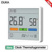 Luka ATuMan TH1 termohigrometer LCD Digital, kalender jam LCD Digital 3.67 inci dengan suhu Sensor kelembapan