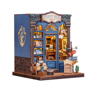 Modelo de librería en miniatura CuteBee, juguete de madera para ensamblar, regalo creativo para jóvenes - Product Image 1