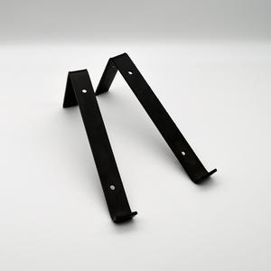 Étagère murale en métal en forme de L avec support en bois, étagère à glissière simple et étagère à trépied - Product Image 6