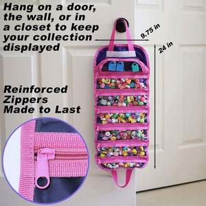 Organizador de Juguetes Colgante de Tela Morada con 7 Bolsillos para Niños - Product Image 2