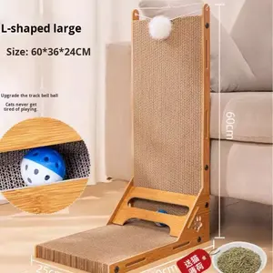 L-vormige luxe doe-het-zelf krabpaal & bed, slijtvast bruin bord voor katten - <span class=keywords><strong>Petfusion</strong></span> Ultimate - Product Image 2