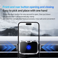 Chargeur de voiture sans fil 15W PD/QC en gros avec pince automatique pour grille d'aération, batterie intégrée et lumière ambiante RGB 7 vitesses pour téléphone portable