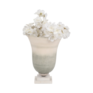 Vaso in vetro con base in marmo per soggiorno, decorazione floreale, centrotavola. - Product Image 2