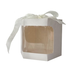 Boîte cadeau hexagonale personnalisée <span class=keywords><strong>avec</strong></span> logo imprimé, ruban et fenêtre transparente pour la Saint-Valentin, <span class=keywords><strong>fleurs</strong></span>, gâteaux, emballages - Product Image 2