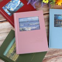 Carnet de notes vintage à couverture rigide ajourée avec estampage à chaud motif peinture à l'huile NAA03, 100 feuilles pour la lecture, la prise de notes, l'écriture et les cadeaux