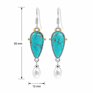 Orecchini Pendenti con Perle in Stile Bohémien per Donne, Accessori per Orecchie da Indossare Quotidianamente in Stile Vintage - Product Image 5