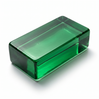 Brique de verre transparente à haute transmission lumineuse, bloc de verre décoratif solide et lisse pour séparateur de pièce
