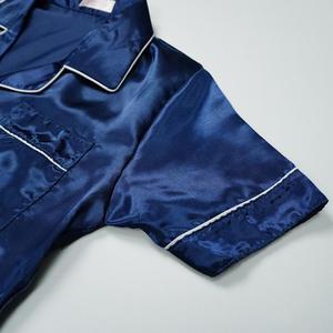 Pijama de cintura elástica de tejido suave de seda helada transpirable para mujer, conjunto de ropa de dormir de manga corta, nuevo diseño - Product Image 5