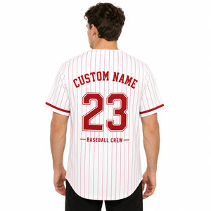 Camiseta de Béisbol Personalizada con Franjas, Nombre del Equipo y Número, con Botones, para el Día del Partido - Product Image 3