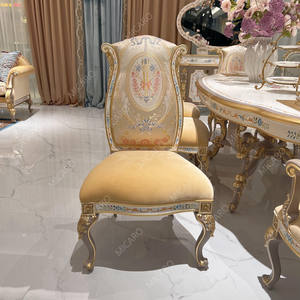 Ensemble Table de Salle à Manger Ovale et 8 Chaises en Bois Massif Style Classique Italien de Luxe - Product Image 5