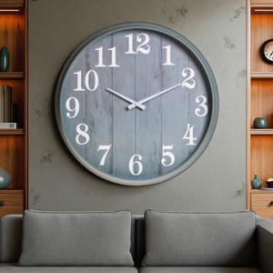 Outdoor Rainproof Round 18 Inch Round <strong>Wall</strong> <strong>Clock</strong> Garden Gray <strong>Wall</strong> Hanging Plastic <strong>Clock</strong> <strong>Decoration</strong> Indoor and Outdoor <strong>Clock</strong> - Product Image 6