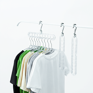 ที่แขวนเสื้อผ้า9รูตัวเชื่อมต่อหลายช่องกันลื่นที่จัดเก็บตู้เสื้อผ้าพลาสติก - Product Image 1
