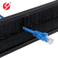 Panel Manajemen Kabel Tipe Brush 19 Inch 2U untuk Rak, Pengatur Kabel Masuk, Manajer Kabel Data Center, Kabinet Jaringan, Warna Hitam