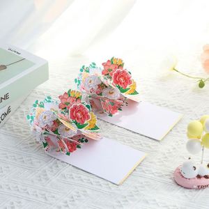 การ์ดอวยพรป๊อปอัพ 3 มิติ ลายดอกคาร์เนชั่น ปั๊มร้อน - Product Image 1