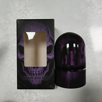 Neue 3,5g 7g 1oz 2oz 1 Pfund Glasdose für Esswaren, Süßigkeiten, Kekse, Gummibärchen, Kräuter, 3,5g Blütenverpackung, 3,5g schwarze violette Glasdose mit Box