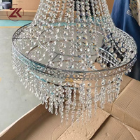Chaîne de lustre en perles de cristal ZKAI DIY, perles de verre transparentes pour mariage et événements, perles de cristal à coudre pour lustre