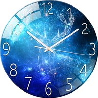 Horloges Murales en Verre Quartz Multicolores avec Impression UV pour Décoration de Maison et Bureau