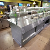 Chauffe-Plats Professionnel en Argent pour Comptoir de Restaurant – Présentoir Chauffant pour Aliments