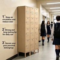 Armoire de rangement métallique écologique de qualité supérieure à 12 portes, construction durable, casier en acier avec étagères réglables, taille personnalisable