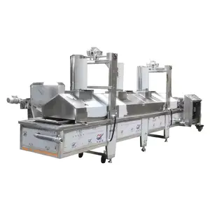 commercial continuous continues cashew nut dumpling garri vegetable snack french finger fries frying machine production line