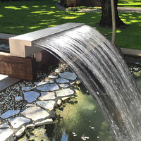 Cascade d'eau de pluie en acier inoxydable L30/60/90/120CM, cascade murale de jardin, fontaine murale de piscine pour étang