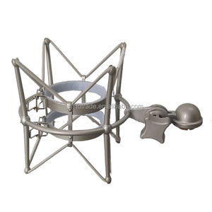 Support antichoc U47 pour microphone de studio DIY, coque de microphone argentée chromée avec pied de micro en métal pour Neumann - Product Image 5