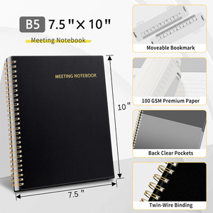 Carnet de réunion professionnel en spirale B5 pour le bureau, carnet de notes exécutif personnalisé à couverture rigide - Product Image 5