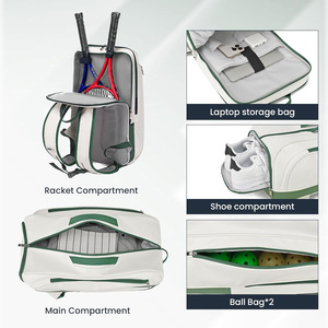 Zaino Impermeabile e Traspirante per Racchette da Tennis e Pickleball, Borsa per Racchette da Squash e Badminton con Scomparto per Scarpe, Design Personalizzabile - Product Image 2