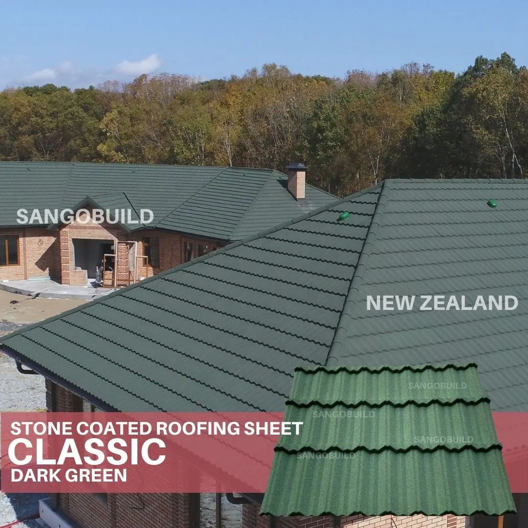 Mattonelle di tetto metalliche rivestite in pietra di zinco di Shingle romano rosso classico del sudafrica Standard della nuova zelanda