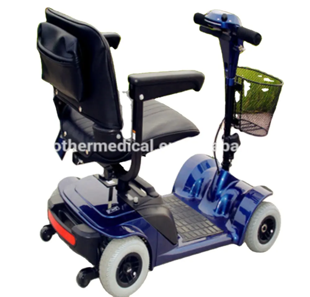 Handicap cadeira de rodas elétrica, cadeira dobrável de móvel com quatro rodas