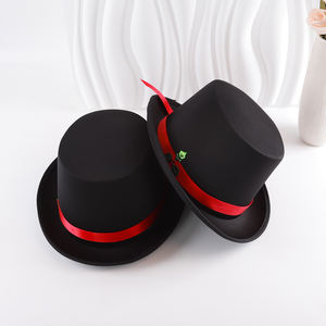Chapeaux <span class=keywords><strong>de</strong></span> <span class=keywords><strong>Noël</strong></span> en gros, chapeaux <span class=keywords><strong>de</strong></span> performance magique avec ruban rouge, houx et baies, chapeaux <span class=keywords><strong>de</strong></span> fête - Product Image 4