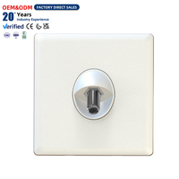 Prise satellite 1 voie de type F, blanche, murale, type 86, pour signal TV, fournie par l'usine OEM