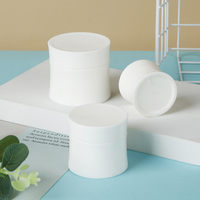 Pot de crème à taille froncée à bord de bordure d'emballage cosmétique 15g 30g 50g pots de crème de bouteille de corset de beurre corporel en plastique blanc