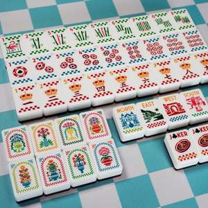 Juego de Mahjong de Lujo de Dos Capas, Acrílico Premium, Estilo Americano, Motivos de Mónaco, 160 Piezas, para Fiestas de Verano - Product Image 3