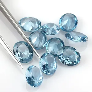 Spinello 106 pietra ovale pietra preziosa blu chiaro tutte le dimensioni perlina sintetica prezzo per carato 106 spinello per collana di spinello