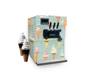 Brenu Fabricage Automatische Tafelblad Soft Serve Comercial Frozen Yoghurt Machines Ijs Machine Voor Verkoop