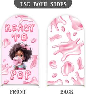 Latar belakang lengkungan gudang merah muda spandeks elastis di stok hewan pertanian cetak sapi <span class=keywords><strong>2</strong></span> sisi latar belakang Stan foto mandi bayi - Product Image 3