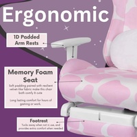 Europe Hot PU Leather Low Price Cute Cow Pink Gaming Chair Lavender COW Series Gaming Chair With Ottoman for Girls