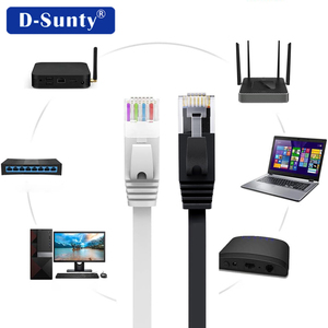 ดี-ซันตี้ แคท 6 สายอีเธอร์เน็ต UTP แบบแบน 30AWG/32AWG OFC ทองแดงบริสุทธิ์ สายแพทช์กิกะบิตสลิมสีขาว ได้รับการรับรองความเข้ากันได้สากล - Product Image 1
